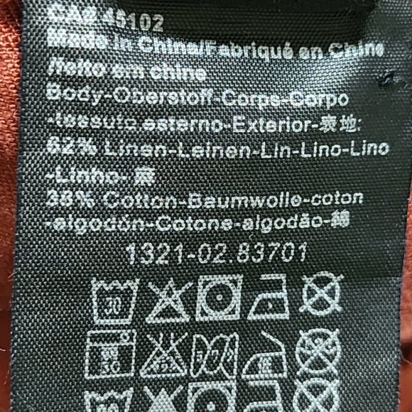 Maison Scotch Rust Orange Linen Blend High Rise Slim Pants - Picture 6 of 6